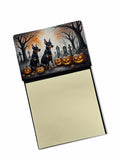 Doberman Pinscher Spooky Halloween Watercolor Sticky Note Holder Refillable Dispenser Desk Accessory 3x3 Pad Gift