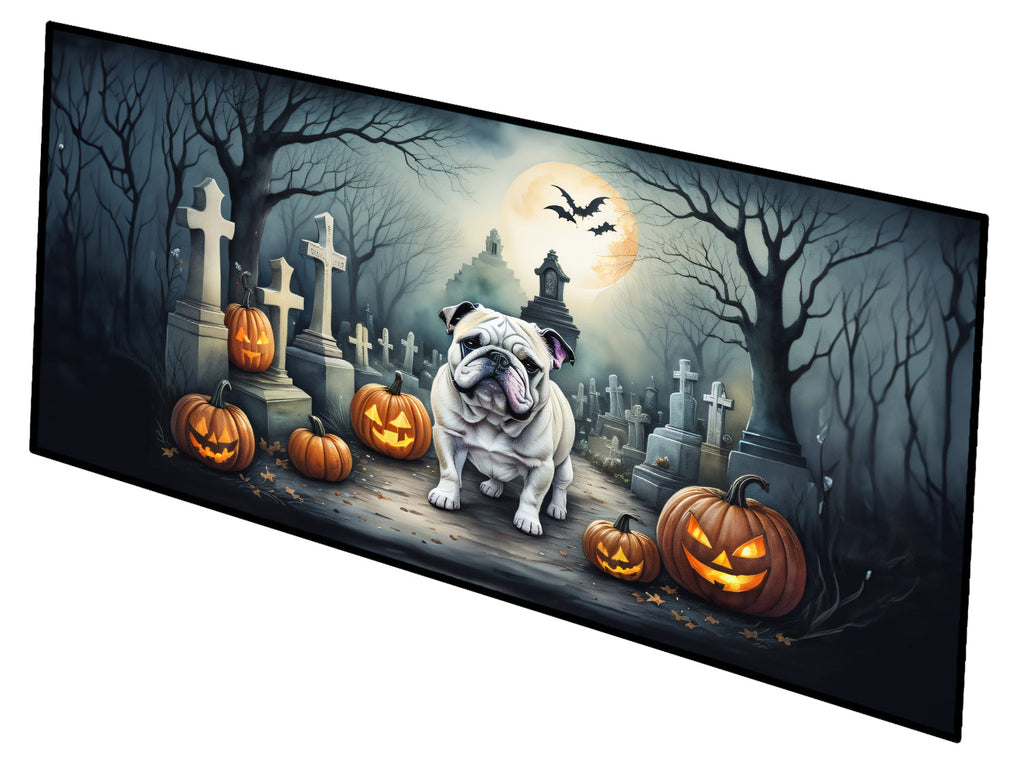 English Bulldog Spooky Halloween Runner Mat 28x58 Front Door Mat Indoor Outdoor Rugs for Entryway Hallway Foyer Non Slip Washable Wide Doormat