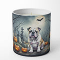 English Bulldog Spooky Halloween Decorative Soy Candle Nature Soy Wax Essential Oil Home Decor Ideal for Bedroom Kitchen Bath Office Gift, 10 oz