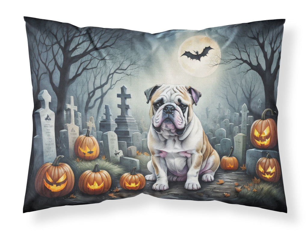 English Bulldog Spooky Halloween Standard Pillowcase Lightweight Super Soft Easy Care Decorative Artwork Pillowcase, Standard