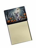 English Bulldog Spooky Halloween Watercolor Sticky Note Holder Refillable Dispenser Desk Accessory 3x3 Pad Gift