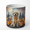 Golden Retriever Spooky Halloween Decorative Soy Candle Nature Soy Wax Essential Oil Home Decor Ideal for Bedroom Kitchen Bath Office Gift, 10 oz