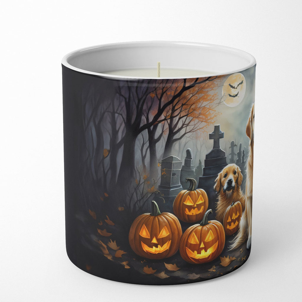 Golden Retriever Spooky Halloween Decorative Soy Candle Nature Soy Wax Essential Oil Home Decor Ideal for Bedroom Kitchen Bath Office Gift, 10 oz