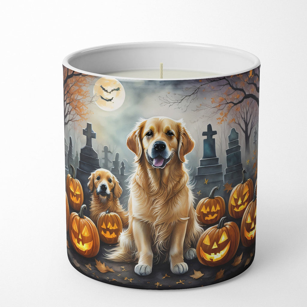 Golden Retriever Spooky Halloween Decorative Soy Candle Nature Soy Wax Essential Oil Home Decor Ideal for Bedroom Kitchen Bath Office Gift, 10 oz