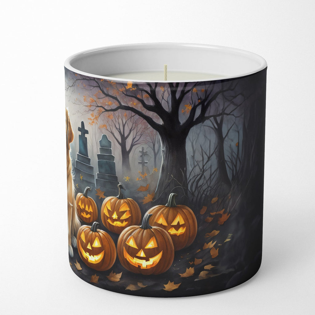 Golden Retriever Spooky Halloween Decorative Soy Candle Nature Soy Wax Essential Oil Home Decor Ideal for Bedroom Kitchen Bath Office Gift, 10 oz
