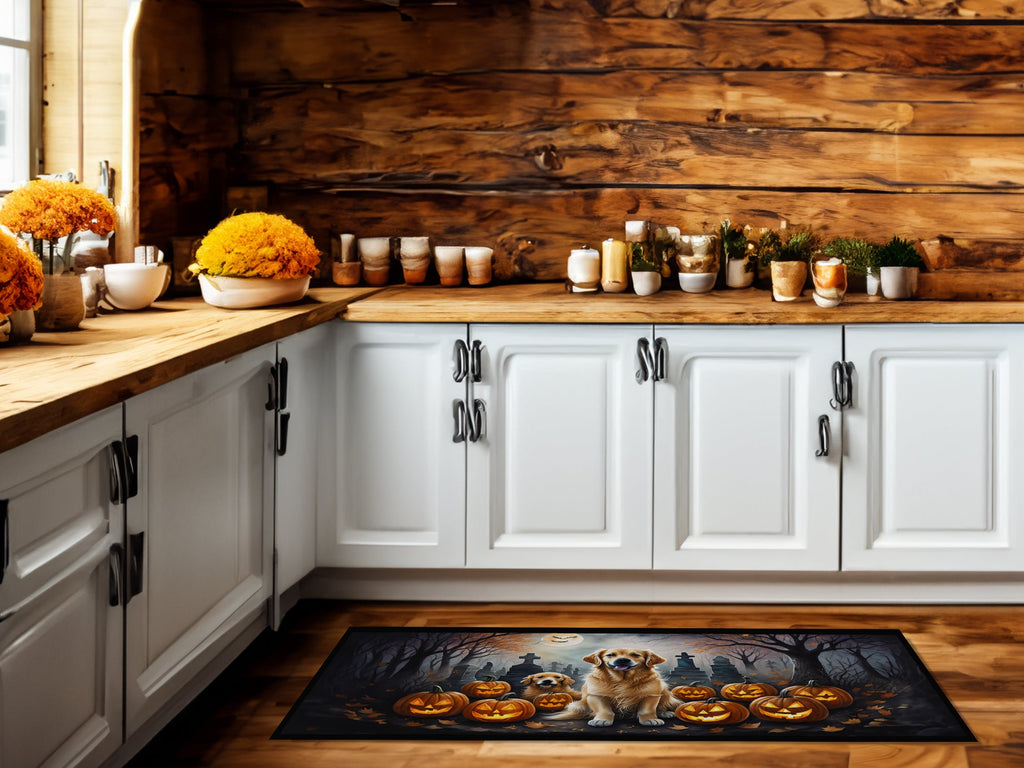 Golden Retriever Spooky Halloween Runner Mat 28x58 Front Door Mat Indoor Outdoor Rugs for Entryway Hallway Foyer Non Slip Washable Wide Doormat