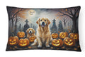 Golden Retriever Spooky Halloween Decorative Throw Pillow 12x16 Indoor Outdoor Accent Cushion, Fabric Cover with Insert for Sofa, Bed, Porch & Living Room