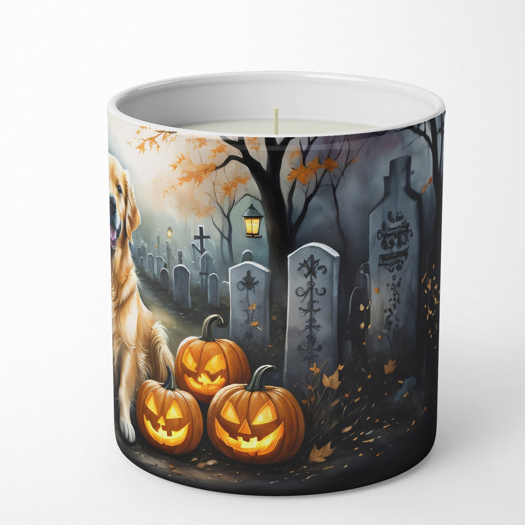 Golden Retriever Spooky Halloween Decorative Soy Candle Nature Soy Wax Essential Oil Home Decor Ideal for Bedroom Kitchen Bath Office Gift, 10 oz