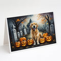 Golden Retriever Spooky Halloween Greeting Cards Pack of 8 Blank Cards with Envelopes Whimsical A7 Size 5x7
