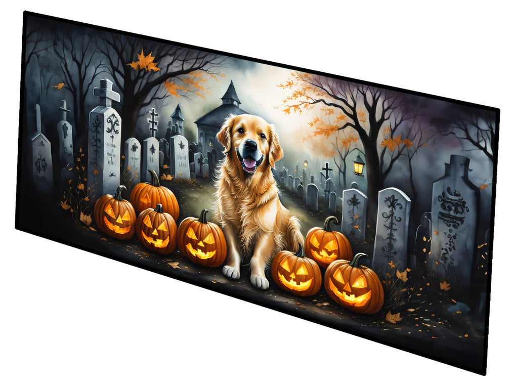 Golden Retriever Spooky Halloween Runner Mat 28x58 Front Door Mat Indoor Outdoor Rugs for Entryway Hallway Foyer Non Slip Washable Wide Doormat
