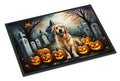 Golden Retriever Spooky Halloween Doormat Indoor Outdoor 18H X 27W Front Door Mat Rugs for Entryway, Non Slip Washable