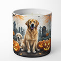 Golden Retriever Spooky Halloween Decorative Soy Candle Nature Soy Wax Essential Oil Home Decor Ideal for Bedroom Kitchen Bath Office Gift, 10 oz