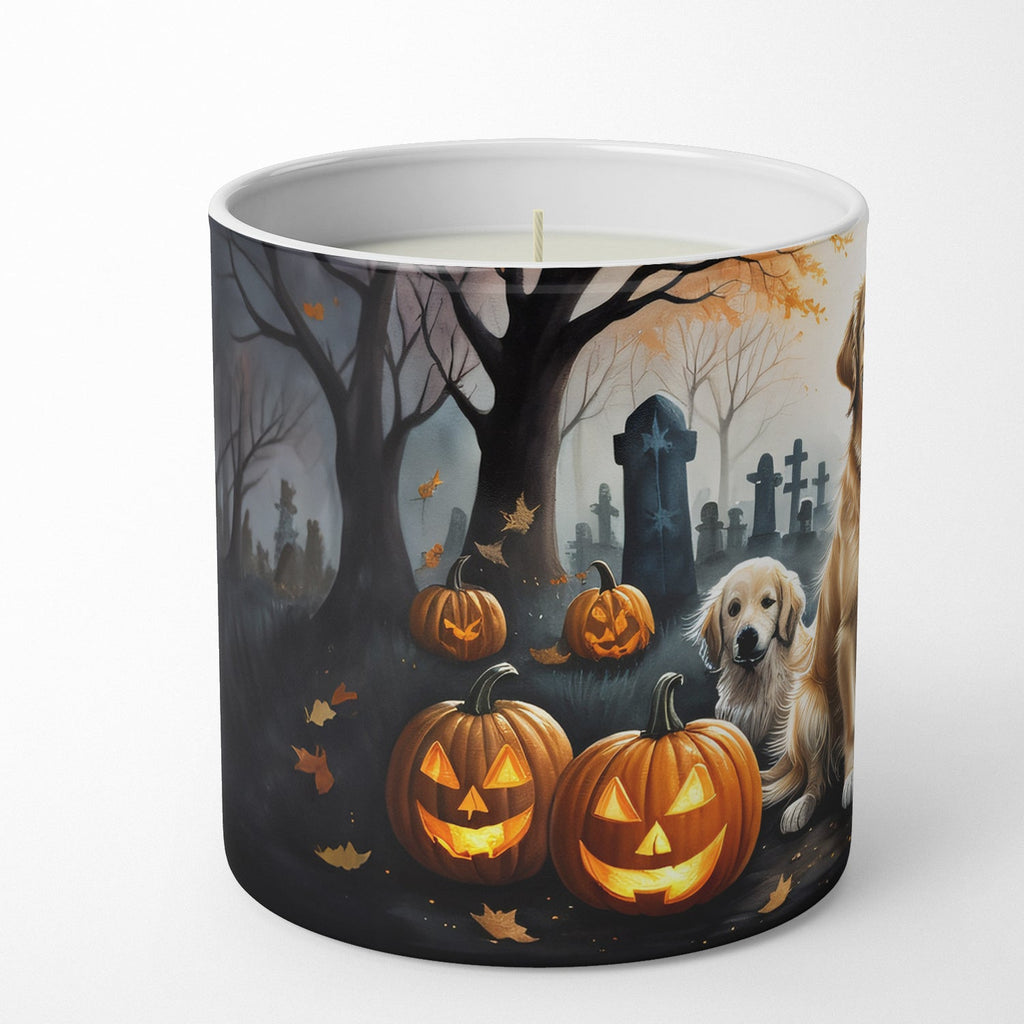 Golden Retriever Spooky Halloween Decorative Soy Candle Nature Soy Wax Essential Oil Home Decor Ideal for Bedroom Kitchen Bath Office Gift, 10 oz
