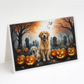 Golden Retriever Spooky Halloween Greeting Cards Pack of 8 Blank Cards with Envelopes Whimsical A7 Size 5x7