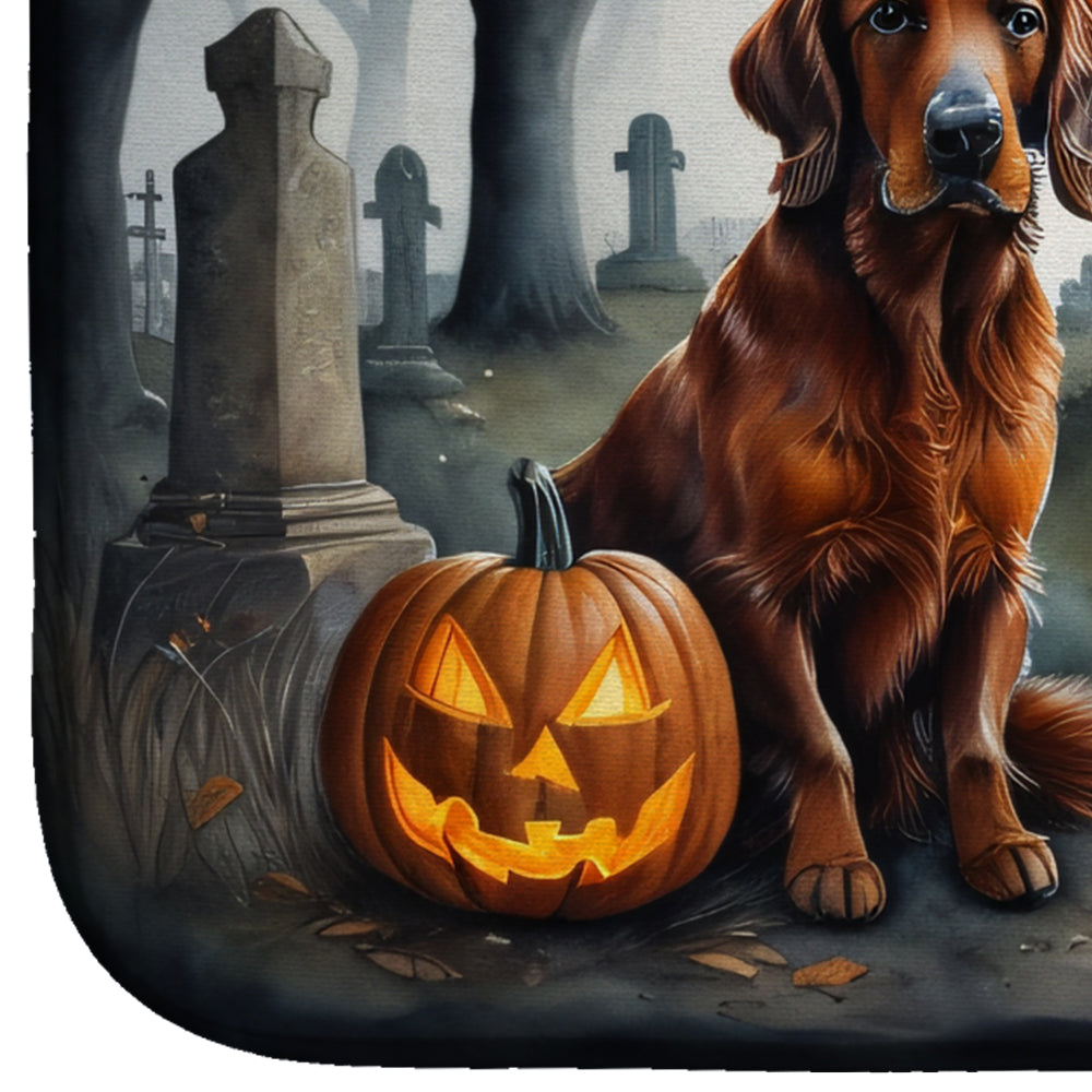 Irish Setter Spooky Halloween Dish Drying Mat Absorbent Dish Drying Mat Pad for Kitchen Counter Dish Drainer Mat for Countertop, 14 x 21", Multicolor