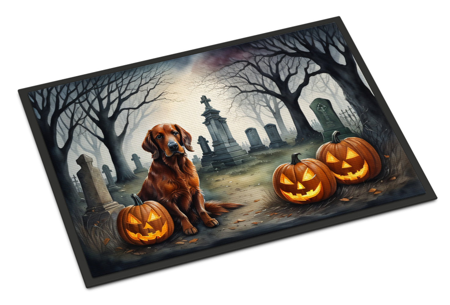 Irish Setter Spooky Halloween Doormat Indoor Outdoor 24H X 36W Front Door Mat Rugs for Entryway, Non Slip Washable Low Pile,