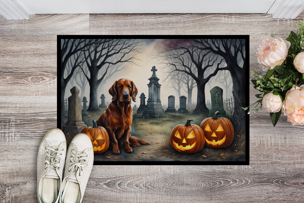Irish Setter Spooky Halloween Doormat Indoor Outdoor 24H X 36W Front Door Mat Rugs for Entryway, Non Slip Washable Low Pile,