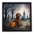 Irish Setter Spooky Halloween Framed Metal Print Bathroom, Kitchen, Office, Home Decor Wall Art Ready to Hang, Square, 8X8