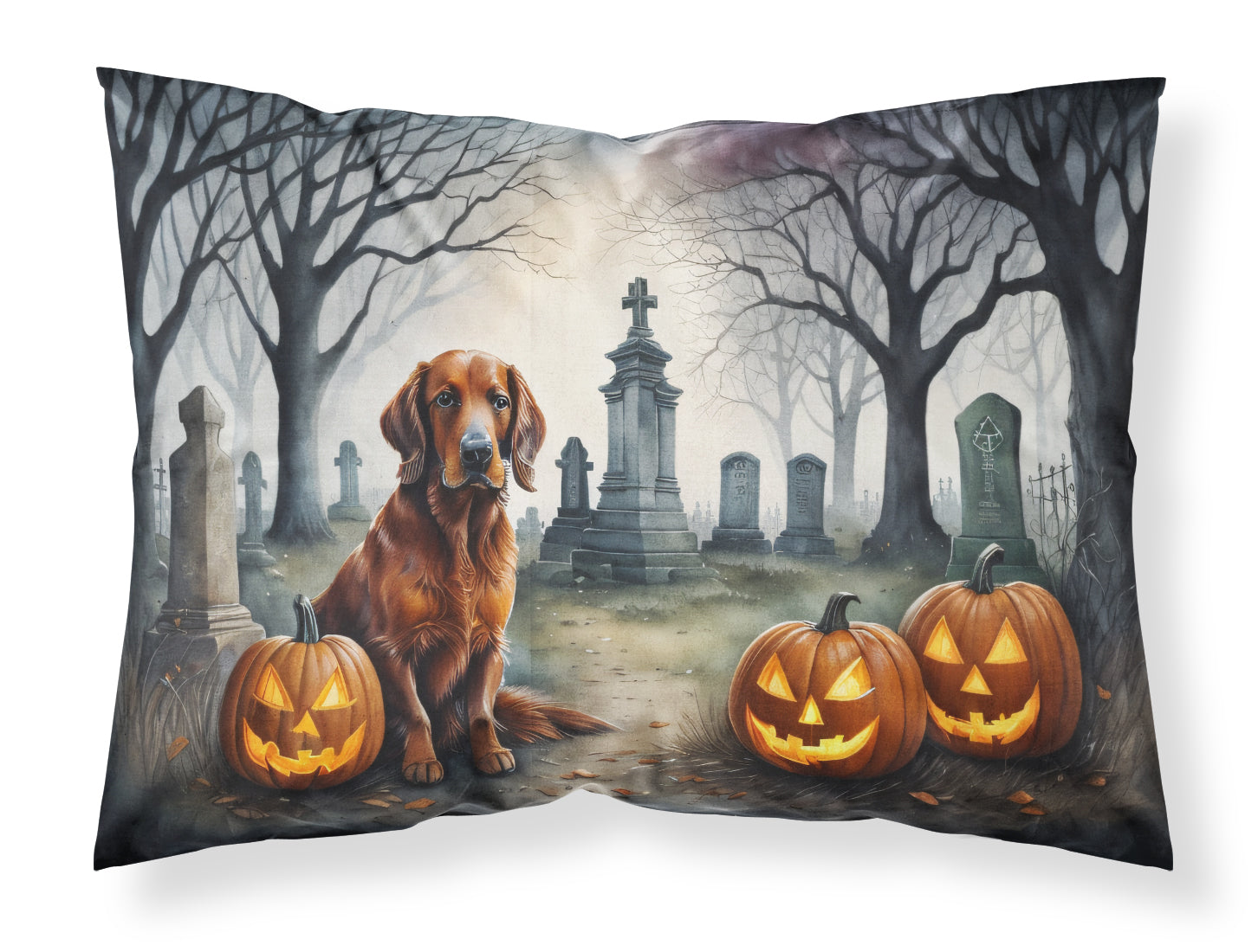Irish Setter Spooky Halloween Standard Pillowcase Lightweight Super Soft Easy Care Decorative Artwork Pillowcase, Standard