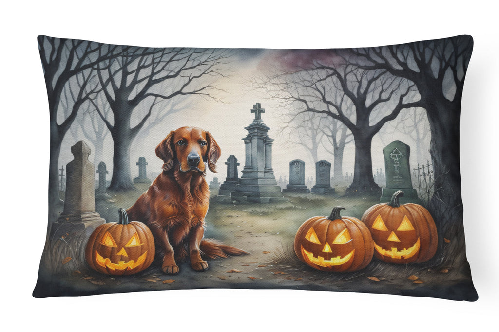 Irish Setter Spooky Halloween Decorative Throw Pillow 12x16 Indoor Outdoor Accent Cushion, Fabric Cover with Insert for Sofa, Bed, Porch & Living Room