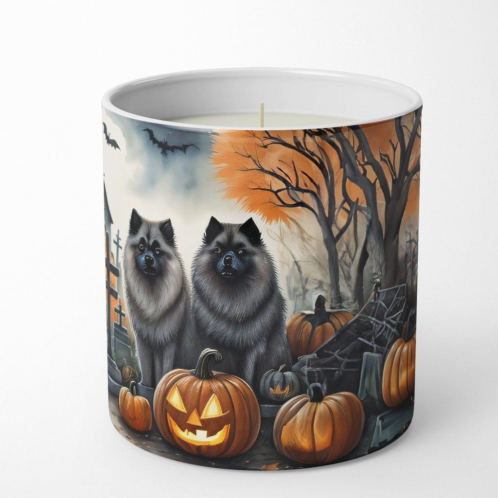Keeshond Spooky Halloween Decorative Soy Candle Nature Soy Wax Essential Oil Home Decor Ideal for Bedroom Kitchen Bath Office Gift, 10 oz