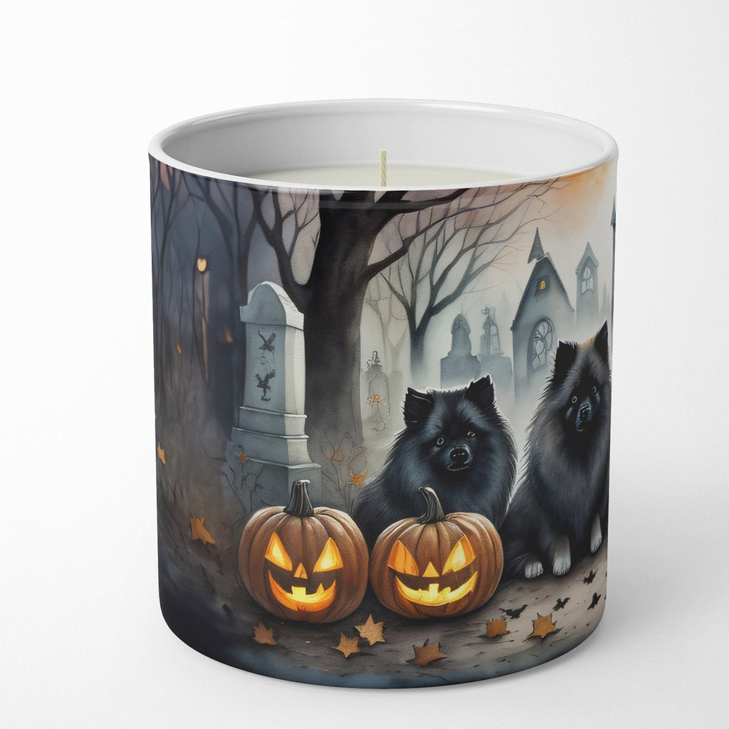 Keeshond Spooky Halloween Decorative Soy Candle Nature Soy Wax Essential Oil Home Decor Ideal for Bedroom Kitchen Bath Office Gift, 10 oz