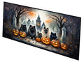 Keeshond Spooky Halloween Runner Mat 28x58 Front Door Mat Indoor Outdoor Rugs for Entryway Hallway Foyer Non Slip Washable Wide Doormat