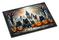 Keeshond Spooky Halloween Doormat Indoor Outdoor 24H X 36W Front Door Mat Rugs for Entryway, Non Slip Washable Low Pile,