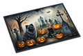 Keeshond Spooky Halloween Doormat Indoor Outdoor 24H X 36W Front Door Mat Rugs for Entryway, Non Slip Washable Low Pile,