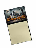 Saint Bernard Spooky Halloween Watercolor Sticky Note Holder Refillable Dispenser Desk Accessory 3x3 Pad Gift