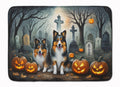 Sheltie Spooky Halloween Memory Foam Kitchen Mat Machine Washable Anti-Fatigue Cushion Comfort Bath or Kitchen Rug