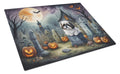 Shih Tzu Spooky Halloween Cutting Board Tempered Glass Kitchen Cutting Surface, Heat Resistant Chopping, Non-Slip Feet, Food Prep & Serving