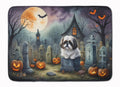Shih Tzu Spooky Halloween Memory Foam Kitchen Mat Machine Washable Anti-Fatigue Cushion Comfort Bath or Kitchen Rug