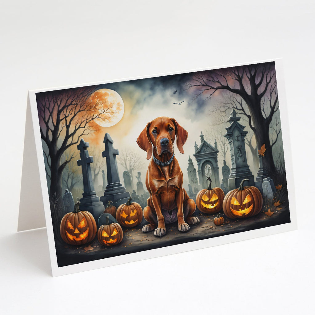 Vizsla Spooky Halloween Greeting Cards Pack of 8 Blank Cards with Envelopes Whimsical A7 Size 5x7