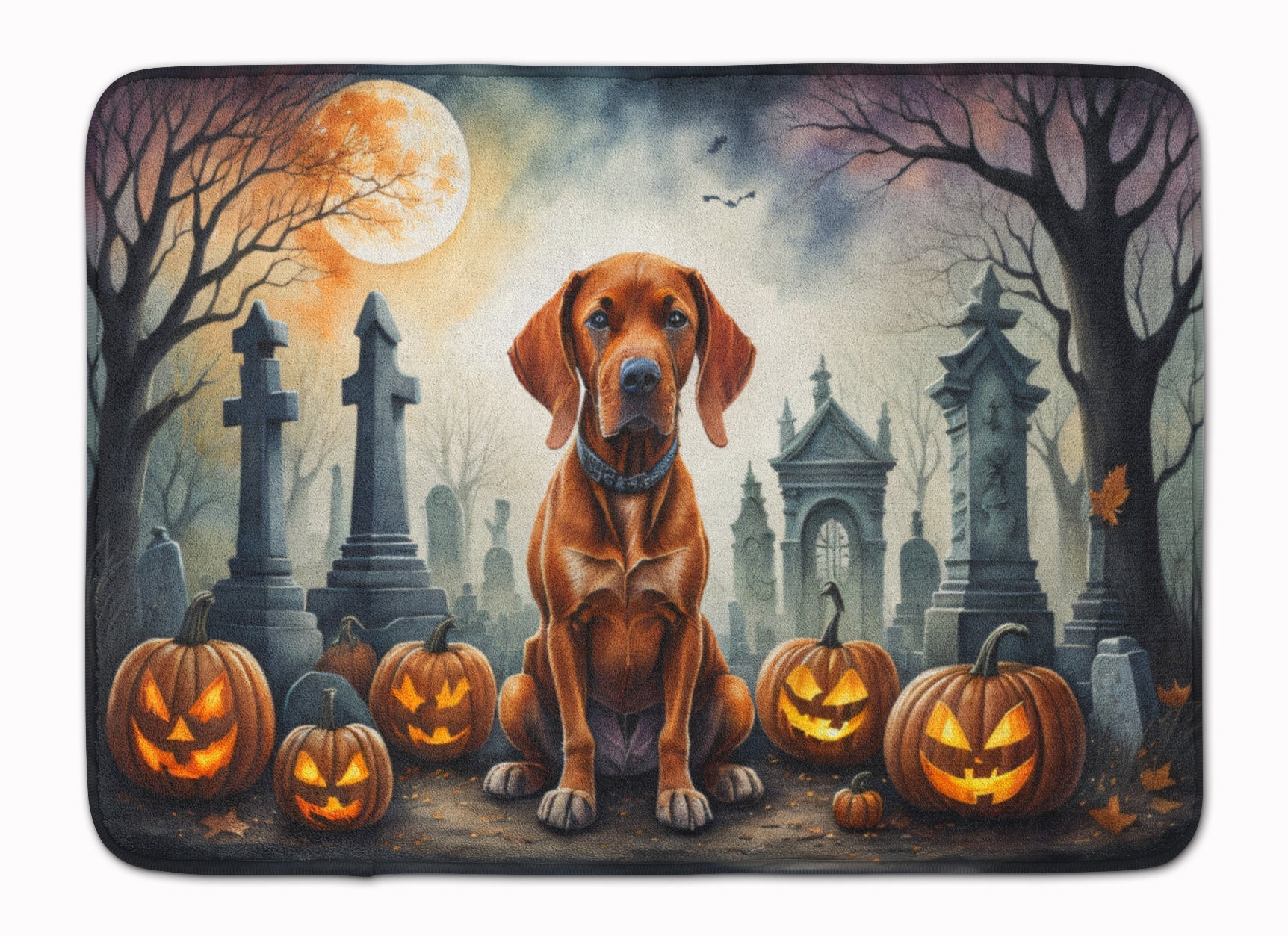 Vizsla Spooky Halloween Memory Foam Kitchen Mat Machine Washable Anti-Fatigue Cushion Comfort Bath or Kitchen Rug