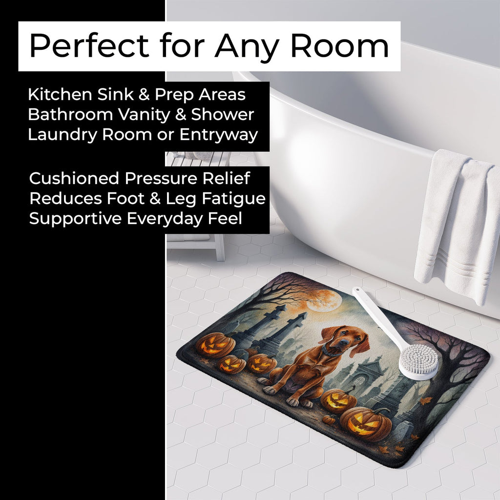 Vizsla Spooky Halloween Memory Foam Kitchen Mat Machine Washable Anti-Fatigue Cushion Comfort Bath or Kitchen Rug