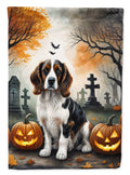 Welsh Springer Spaniel Spooky Halloween House Flag 28x40 Porch Sleeve Pole Decorative Outside Yard Banner Artwork Wall Hanging, Polyester