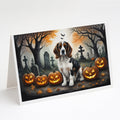 Welsh Springer Spaniel Spooky Halloween Greeting Cards Pack of 8 Blank Cards with Envelopes Whimsical A7 Size 5x7