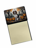 Welsh Springer Spaniel Spooky Halloween Watercolor Sticky Note Holder Refillable Dispenser Desk Accessory 3x3 Pad Gift