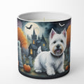 Westie Spooky Halloween Decorative Soy Candle Nature Soy Wax Essential Oil Home Decor Ideal for Bedroom Kitchen Bath Office Gift, 10 oz