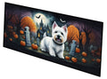 Westie Spooky Halloween Runner Mat 28x58 Front Door Mat Indoor Outdoor Rugs for Entryway Hallway Foyer Non Slip Washable Wide Doormat