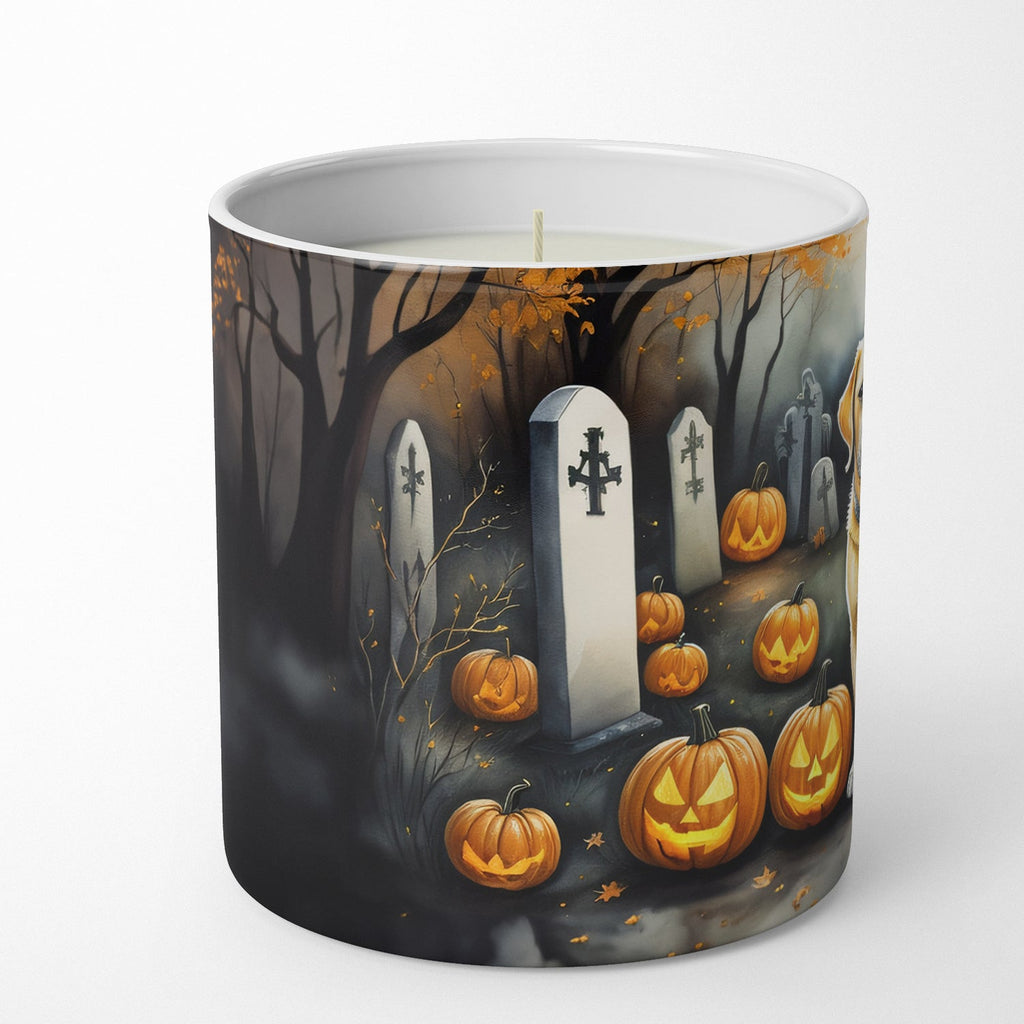 Yellow Labrador Retriever Spooky Halloween Decorative Soy Candle Nature Soy Wax Essential Oil Home Decor Ideal for Bedroom Kitchen Bath Office Gift, 10 oz