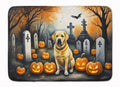 Yellow Labrador Retriever Spooky Halloween Memory Foam Kitchen Mat Machine Washable Anti-Fatigue Cushion Comfort Bath or Kitchen Rug