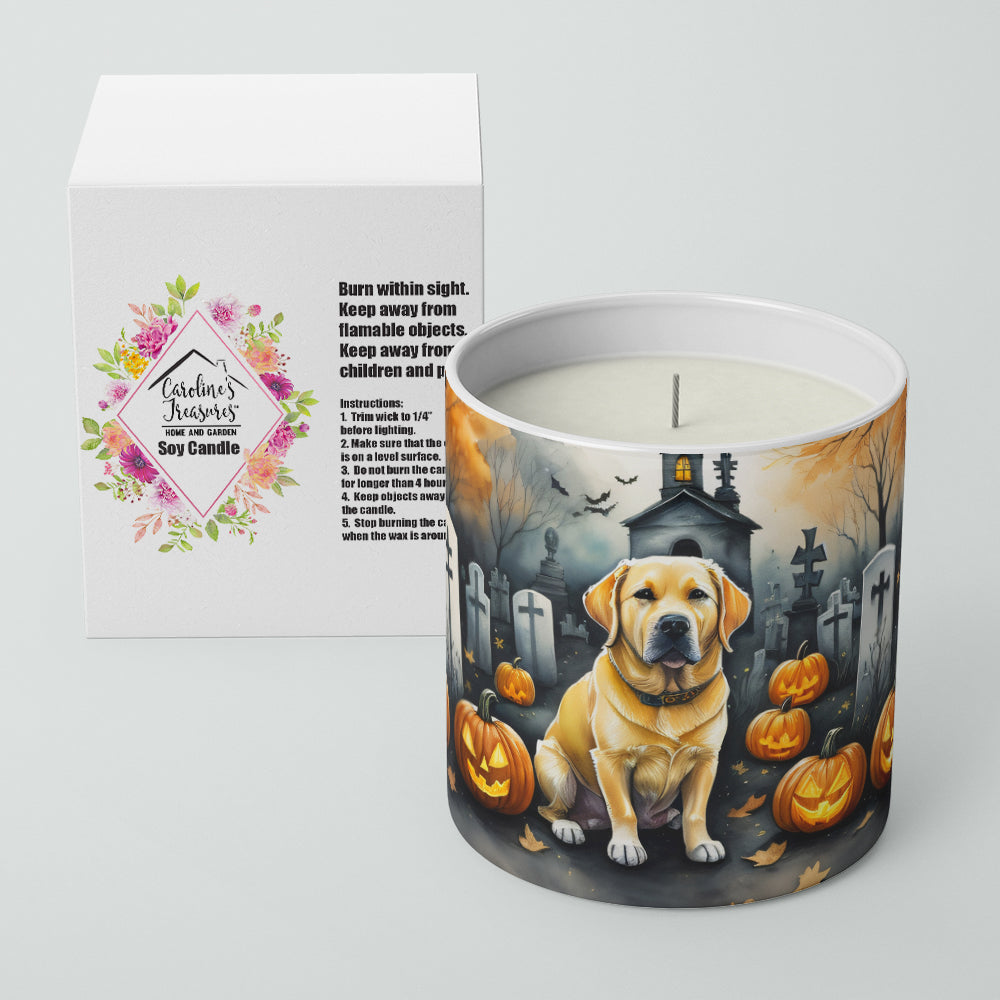 Yellow Labrador Retriever Spooky Halloween Decorative Soy Candle Nature Soy Wax Essential Oil Home Decor Ideal for Bedroom Kitchen Bath Office Gift, 10 oz