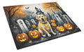 Yellow Labrador Retriever Spooky Halloween Cutting Board Tempered Glass Kitchen Cutting Surface, Heat Resistant Chopping, Non-Slip Feet, Food Prep & Serving