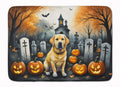 Yellow Labrador Retriever Spooky Halloween Memory Foam Kitchen Mat Machine Washable Anti-Fatigue Cushion Comfort Bath or Kitchen Rug