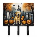 Yellow Labrador Retriever Spooky Halloween Leash or Key Holder Wall Hooks, Coat Rack Wall Mount, for Hanging Keys, Towels, Aprons, Leashes
