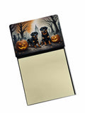 Rottweiler Spooky Halloween Watercolor Sticky Note Holder Refillable Dispenser Desk Accessory 3x3 Pad Gift