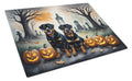 Rottweiler Spooky Halloween Cutting Board Tempered Glass Kitchen Cutting Surface, Heat Resistant Chopping, Non-Slip Feet, Food Prep & Serving