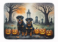 Rottweiler Spooky Halloween Memory Foam Kitchen Mat Machine Washable Anti-Fatigue Cushion Comfort Bath or Kitchen Rug